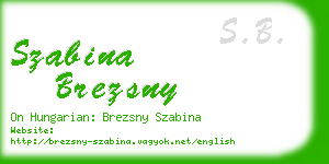 szabina brezsny business card